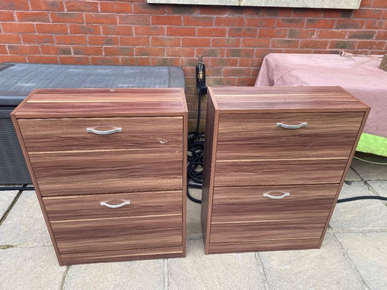 2 drawer shoe storage unit x 2