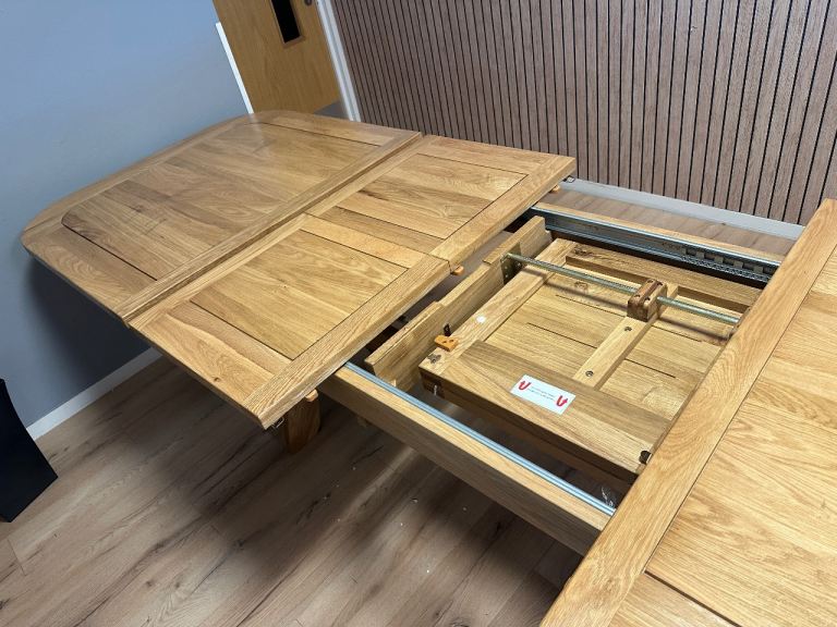 Oak Furnitureland - Hercules Solid Natural Oak Extending 10 or 12 Seator Dinning Table