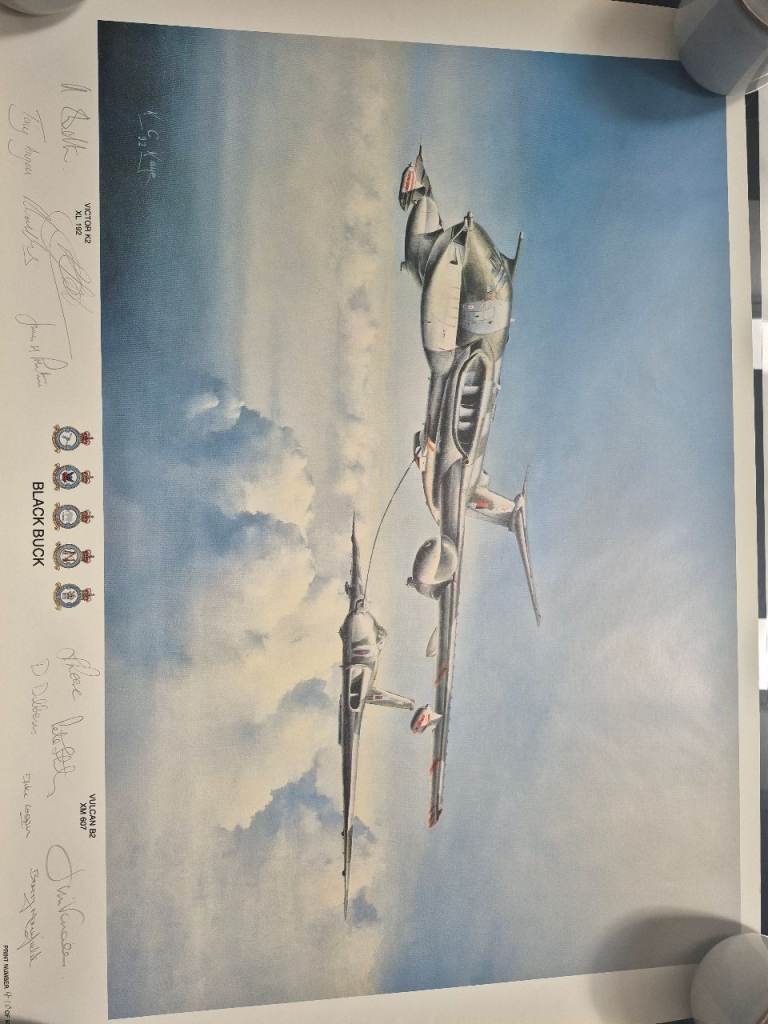 RAF Black Buck signed print, photo and cert
