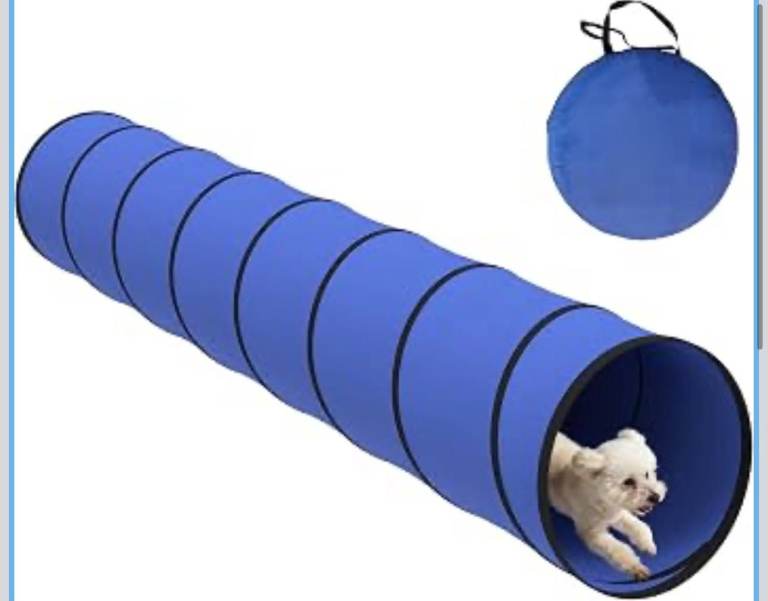 Blue Collapsible Pet Play Tunnel for Dogs & Cats