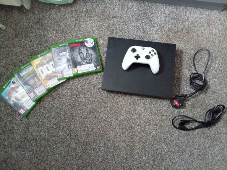Xbox One X Console with Controller and 5 Games