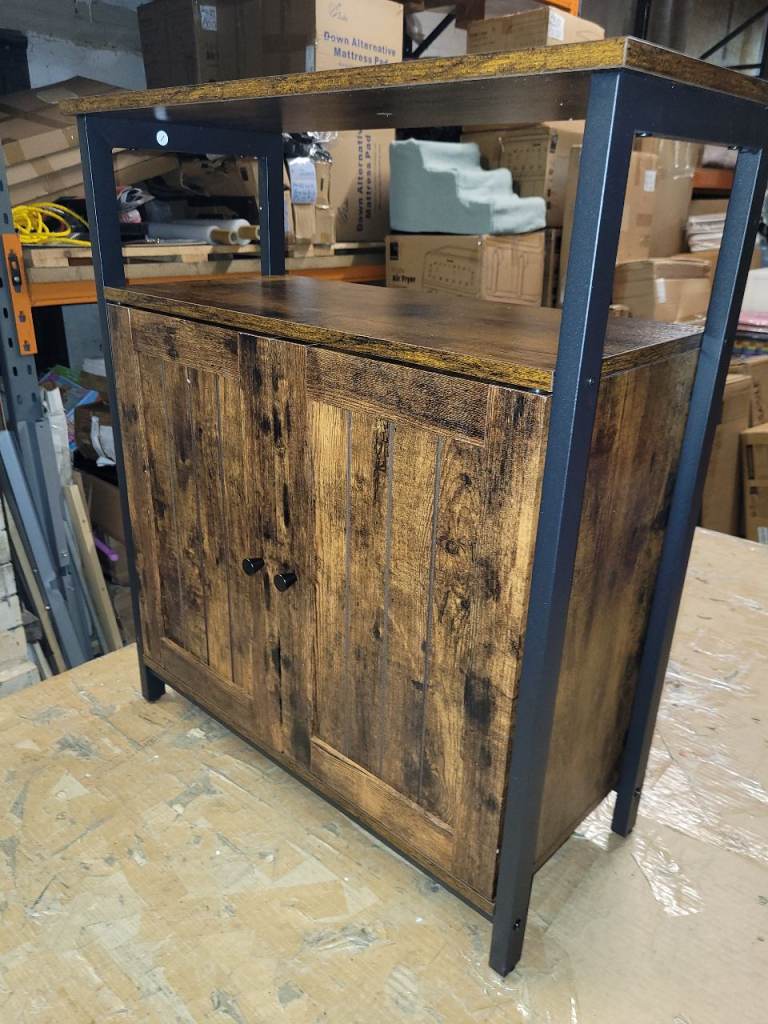 image for A new already built dark rustic Industrial style 2 door 2 shelve 