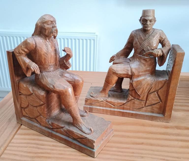 Hand Carved Book Ends
