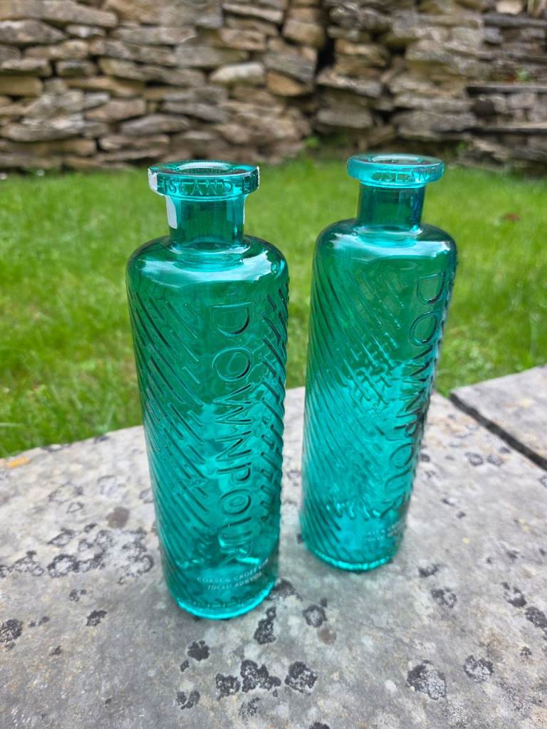 Empty Downpour Uist Gin bottles (green) - TWO REMAINING - £7 a bottle