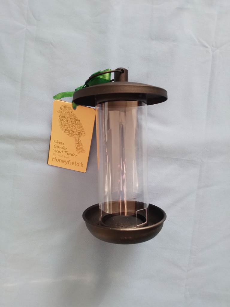 BIRD FEEDER (seed) in powder-coated steel casings - 'Honeyfields'. New with tag. Unused gift.