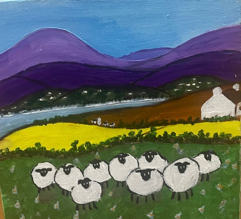 Original acrylic deep canvas  painting 