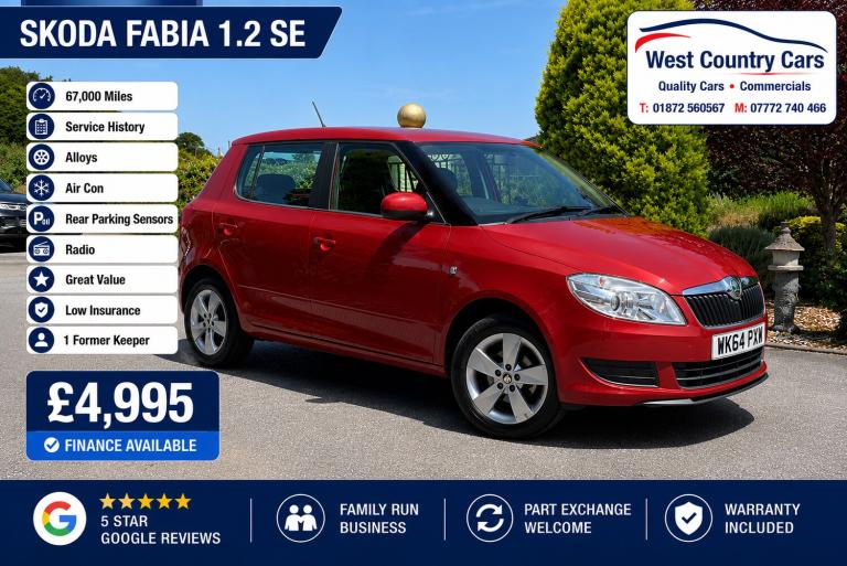 2014 Skoda Fabia 1.2 12V SE 5dr HATCHBACK Petrol Manual