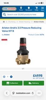 Ariston Pressure Reducing valve - brand new