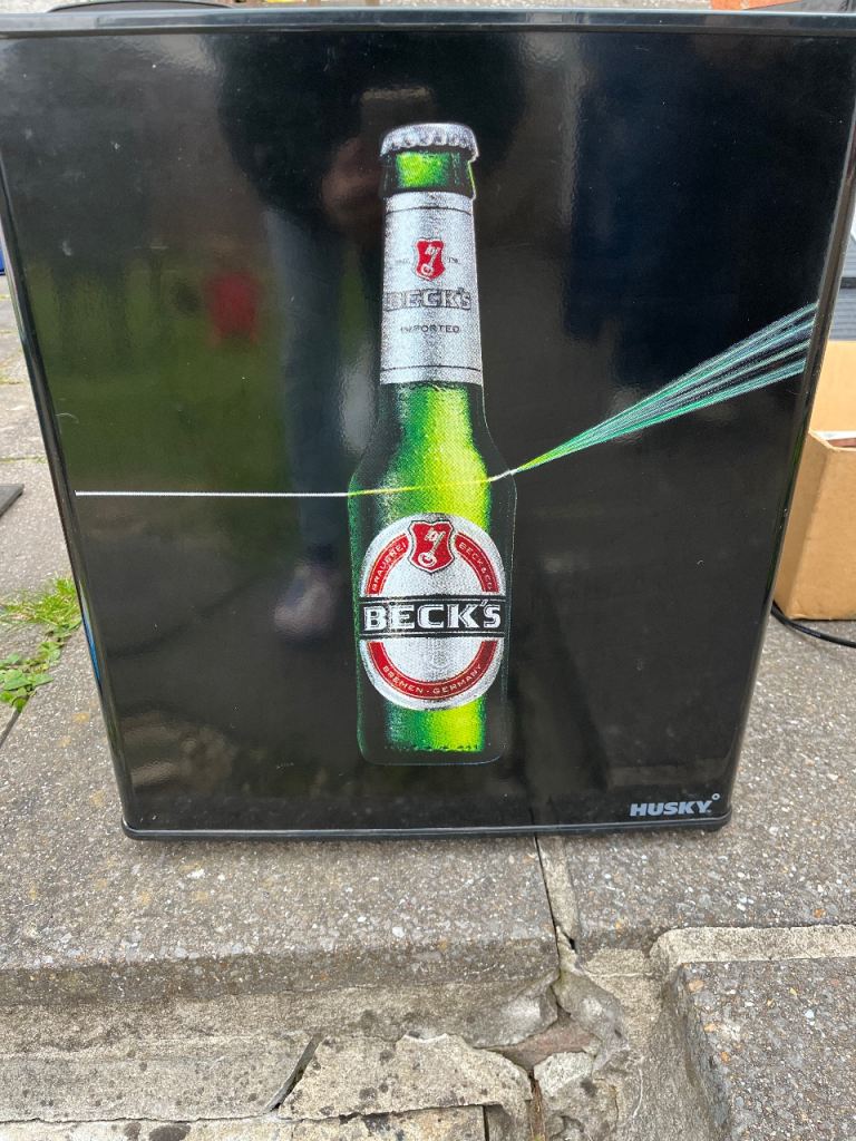 Husky mini fridge Becks design