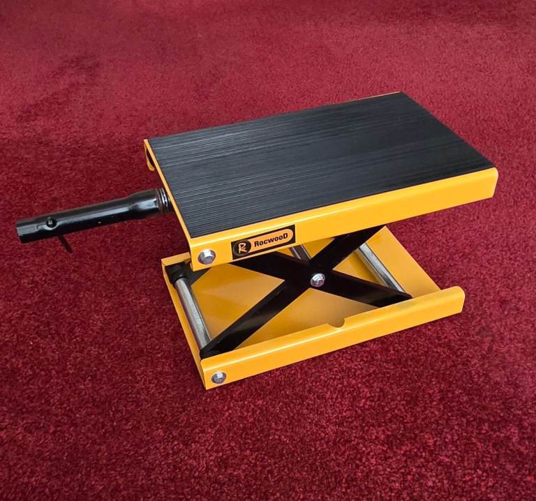 Motorcycle Scissor Jack Lift 1100 lbs Wide Deck Hoist Stand for ATVs Motorbike