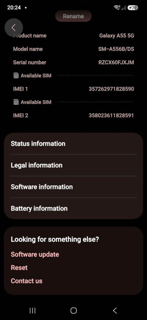 Samsung galaxy a55
