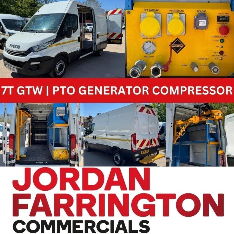 2019 IVECO DAILY EURO 6 MWB UTILITY SPEC WORKSHOP GENERATOR & COMPRESSOR PTO VAN