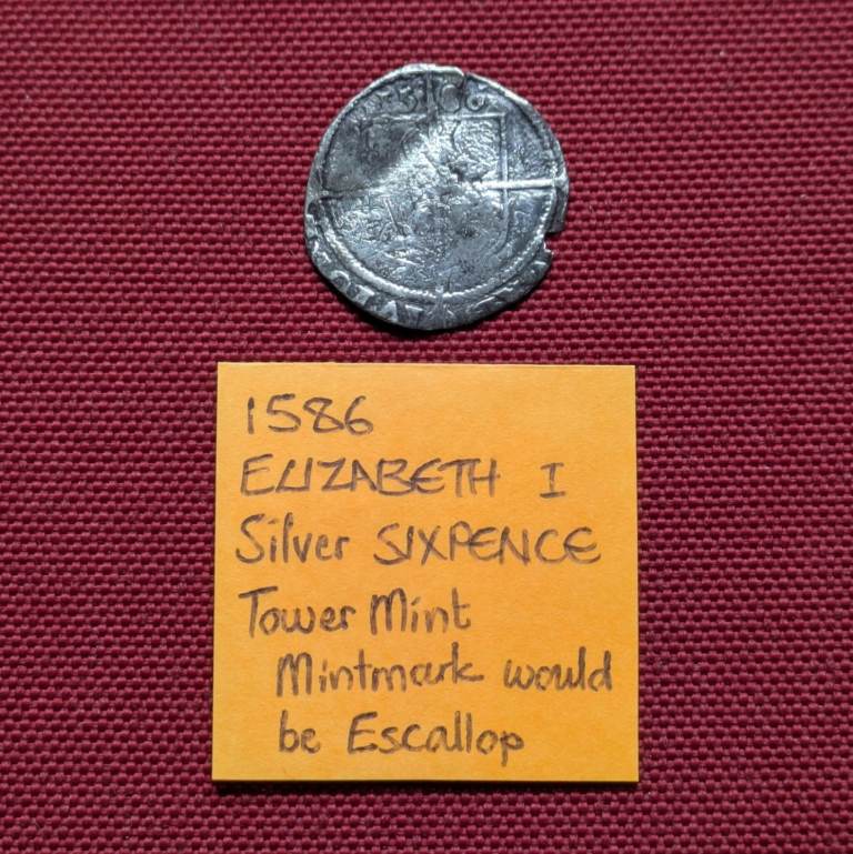 ♥NEW♥ Hammered silver 1586 Elizabeth I Sixpence Tower Mint English coin