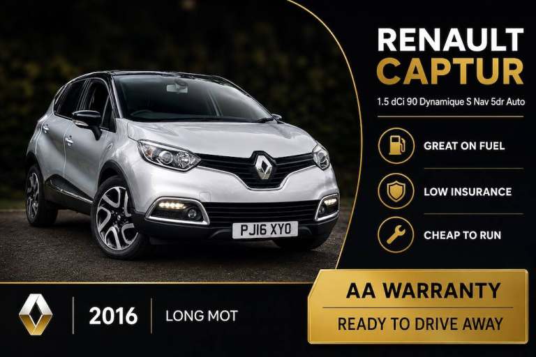2016 Renault Captur 1.5 dCi 90 Dynamique S Nav 5dr Auto Hatchback Diesel Automatic