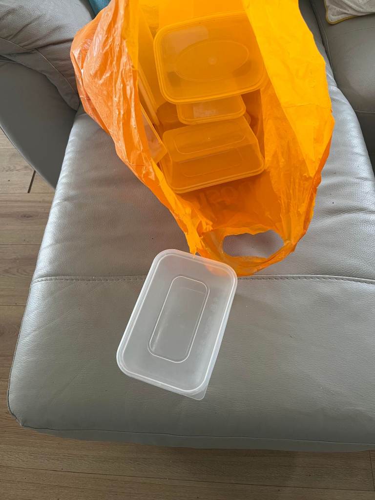 Plastic containers with lids (take away style)  FREE