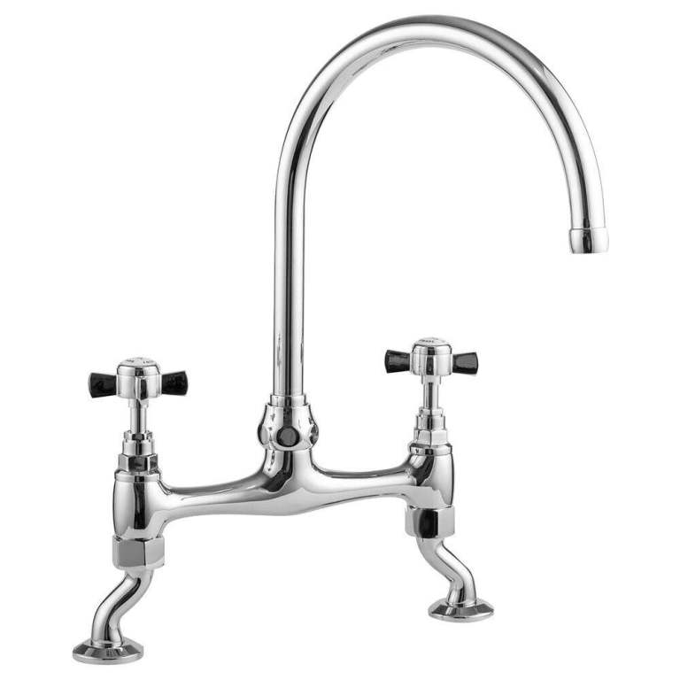 Nuie Traditional Bridge Kitchen Sink Mixer Tap - Chrome RRP £99.95