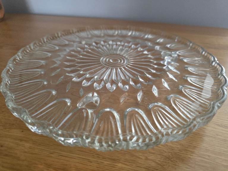 Pressed glass cake stand 