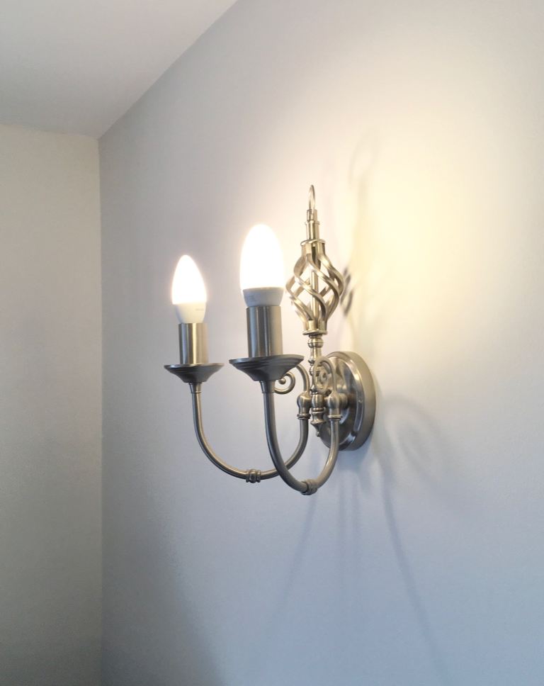 Classic 2 light Knott Twist Wall Light finished in Satin Chrome