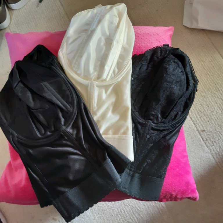 *REDUCED* 3 Goddess (Satin/Lace) Longline Bustier Bras, Size 38FF (Unworn)