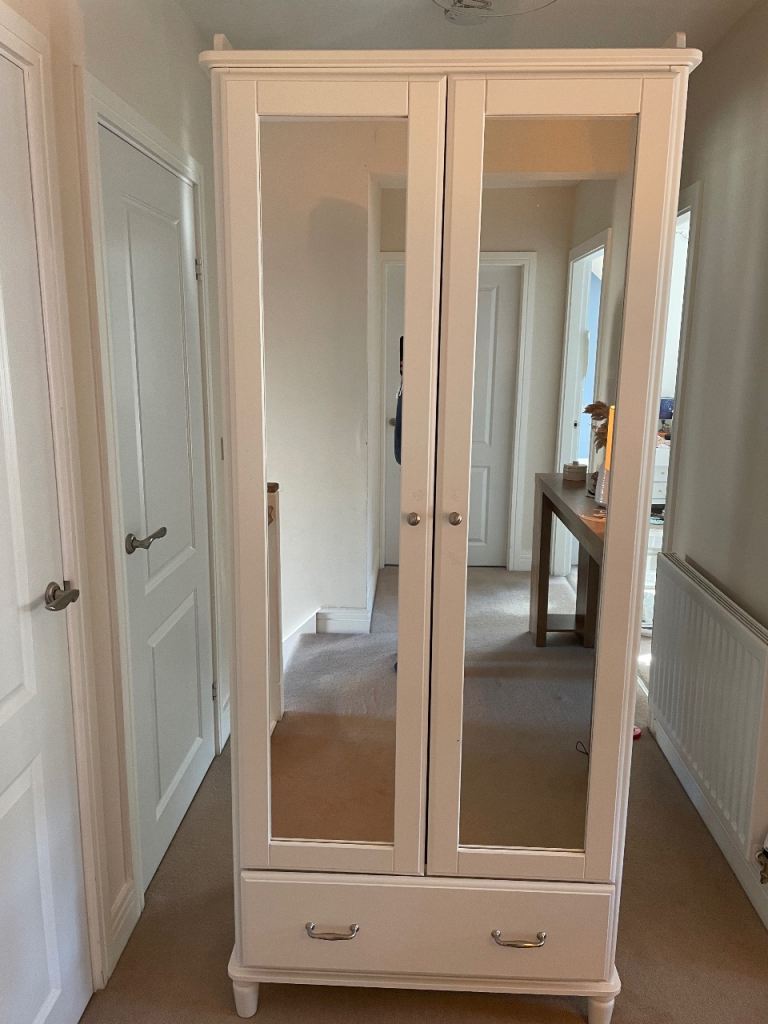 IKEA Tyssedal white mirror glass wardrobe