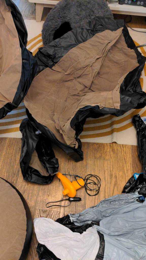 Inflatable chair and stool x2 + inflatable whale!