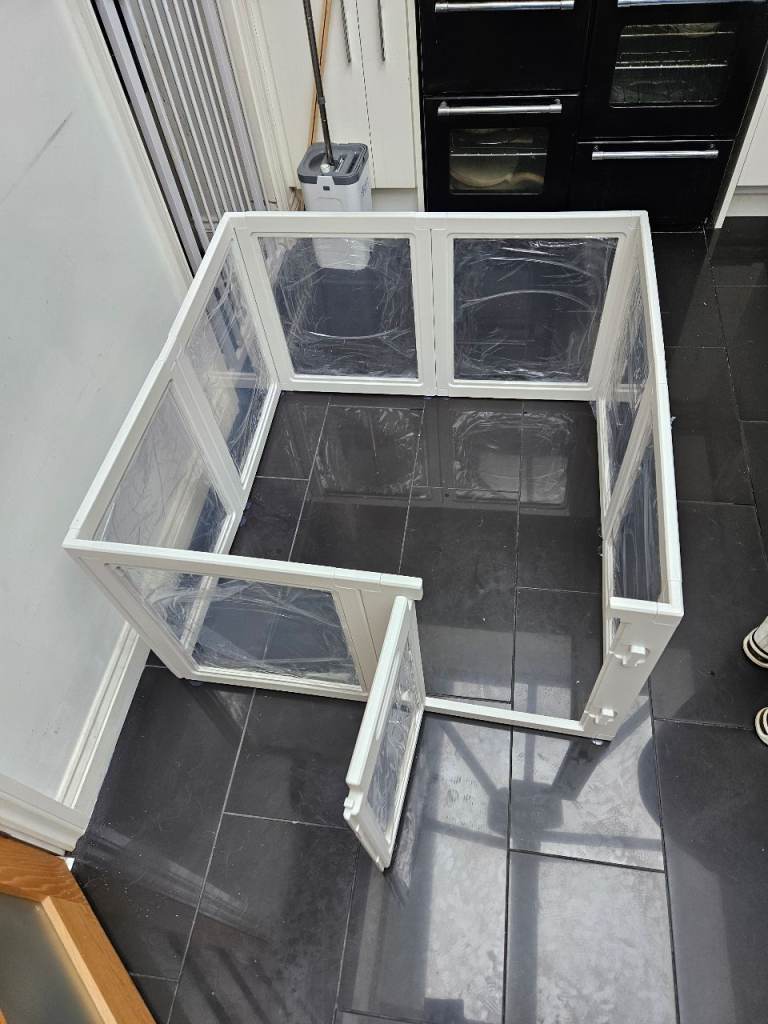 FXW AuraSpace Acrylic Indoor Dog Playpen for Medium Dogs, 60cm, 8 Panels, White