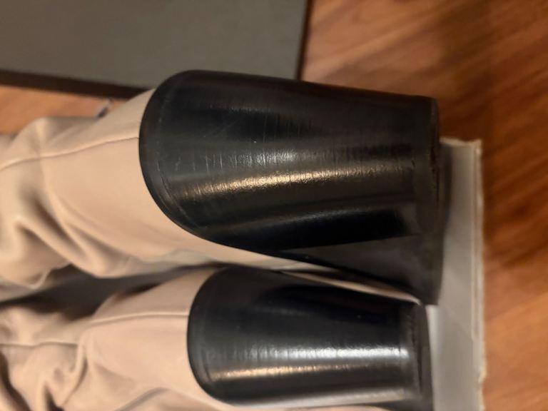 Mint velvet Blake beige leather boots