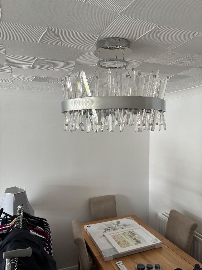 Modern Crystal Droplet Ceiling Light - Chrome Finish