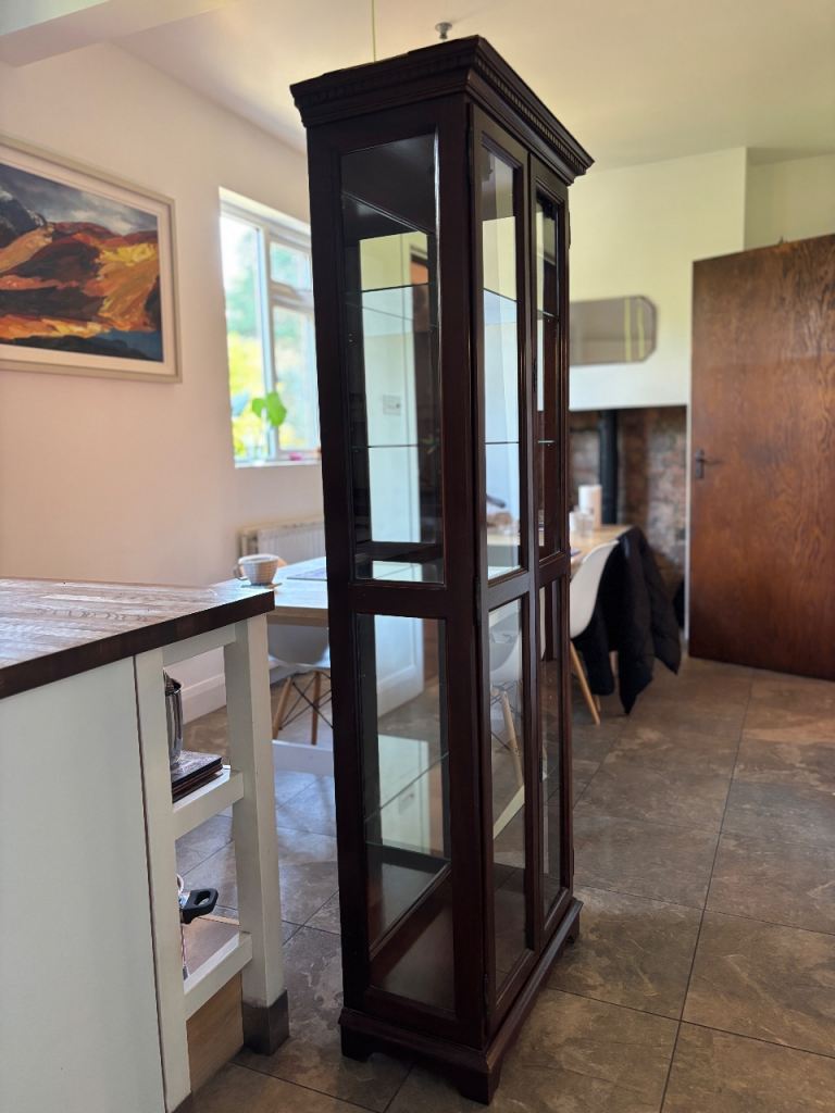 image for Mahogany display cabinet - illuminated