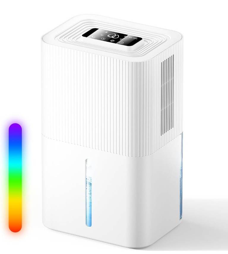 Portable Household Dehumidifier DS02 - 480ml/Day, 7-Color LED, Auto Shut-Off NEW
