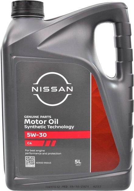 NISSAN MOTOR OIL 5W/30 C4 DPF (5-LITRE)  Genuine Nissan Engine Oil For Diesel Vehicles