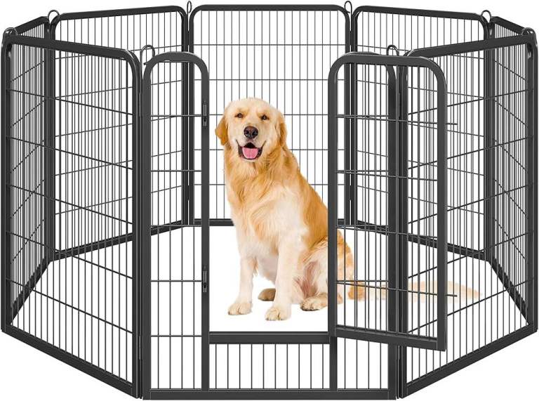 Yaheetech Heavy Duty Metal Dog/Pet Playpen Black