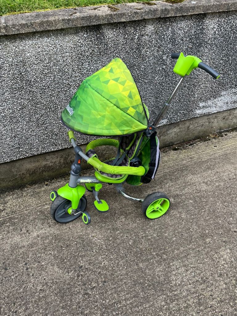Kids Green Tricycle with Sun Canopy – Good Condition
