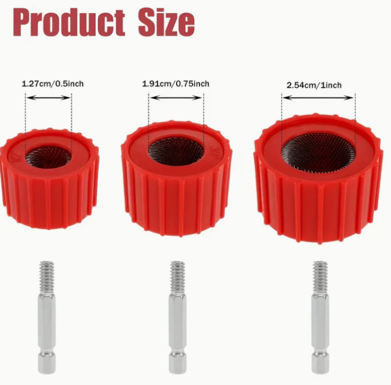 3pcs/set Copper Pipe Cleaner for Powe Drill, Cleans 1/2Inch, 3/4Inch, 1Inch Pipes and Fittings