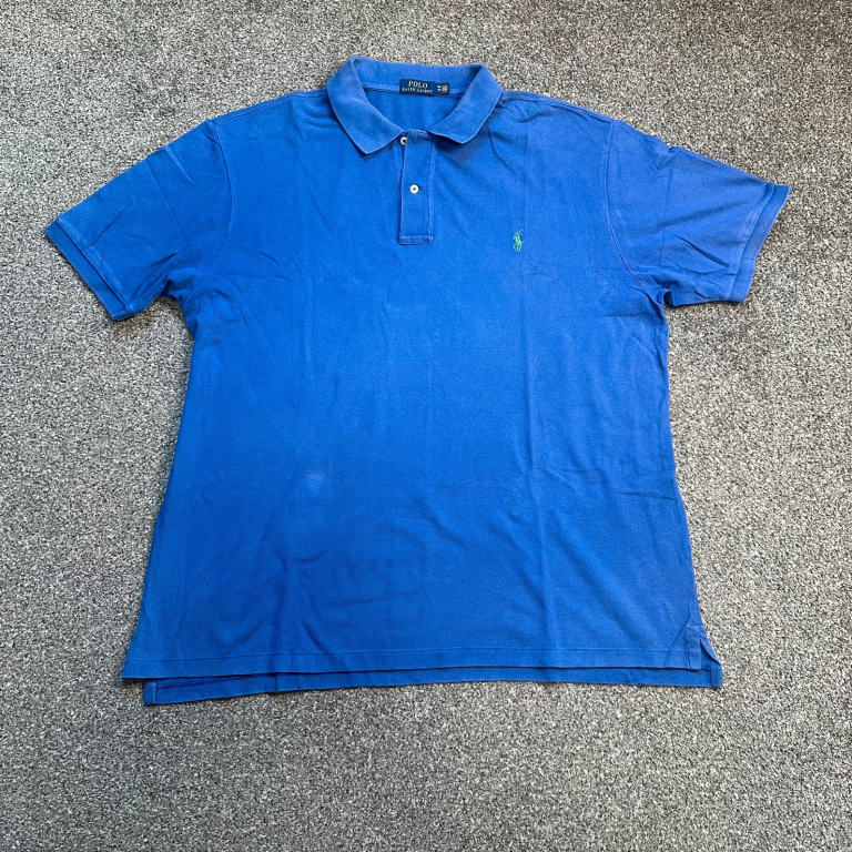Polo Ralph Lauren Blue Piqué Polo Shirt | XL/XXL | Green Pony