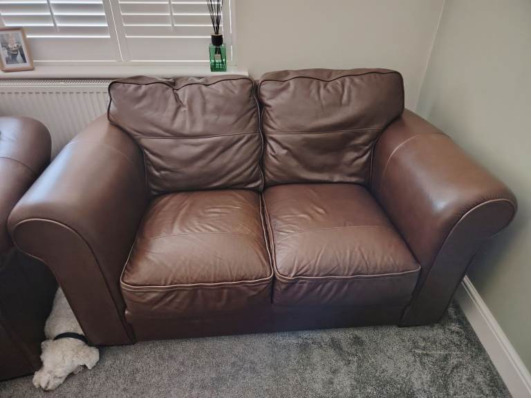 2 and 3 seater sofa brown leather lovely comfy sofas 