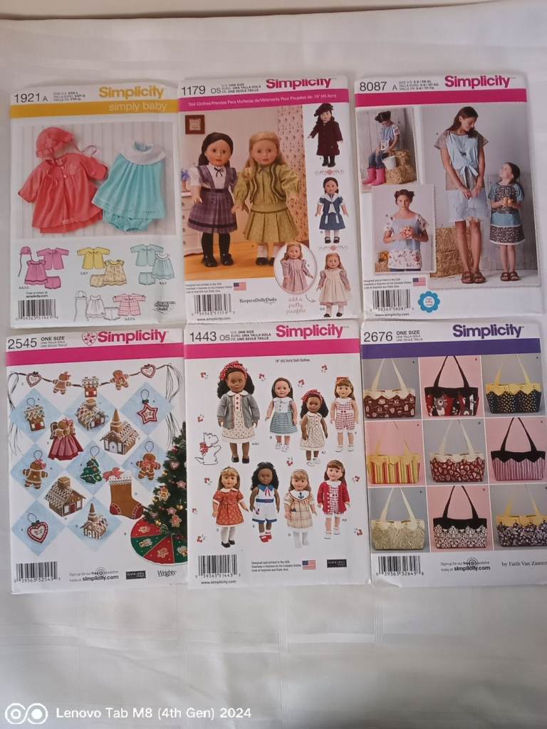 6 x simplicity patterns 