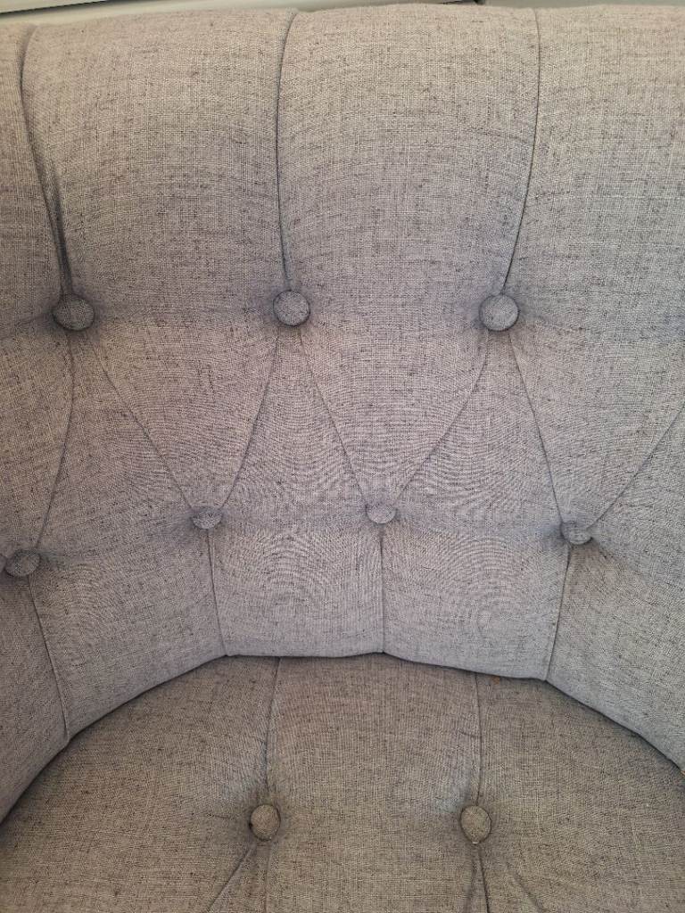Cosy Grey Fabric Occasional Chair with Button Detail
