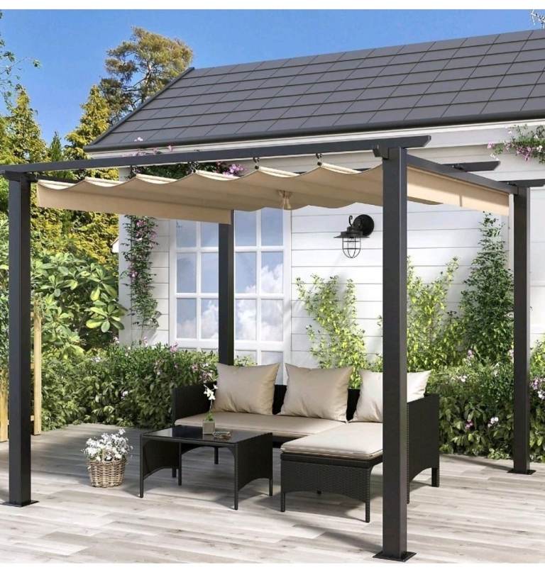 RATTIX 3M X 3M BRAND NEW SEALED GAZEBO PERGOLA SUN SHADE CANOPY, £250. ...