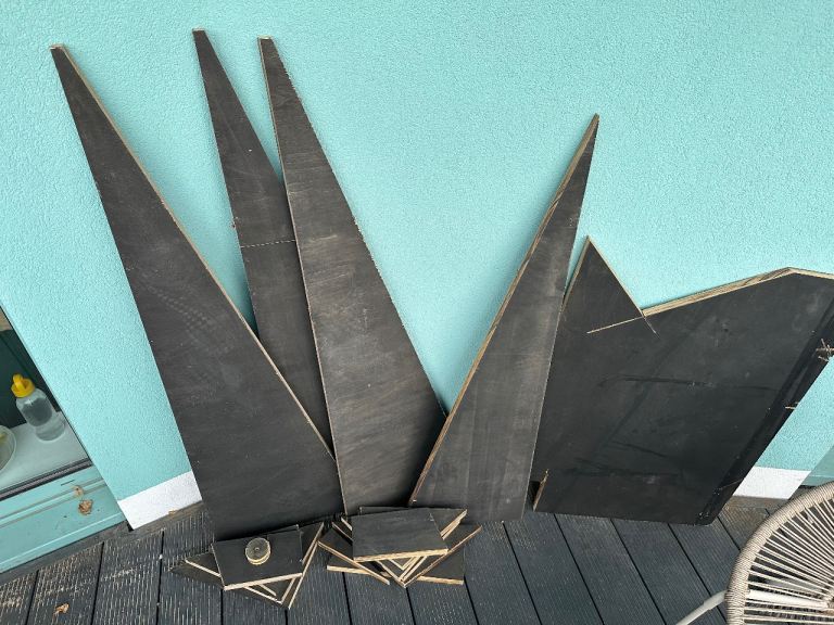 Black stained 24mm birch plywood offcuts 