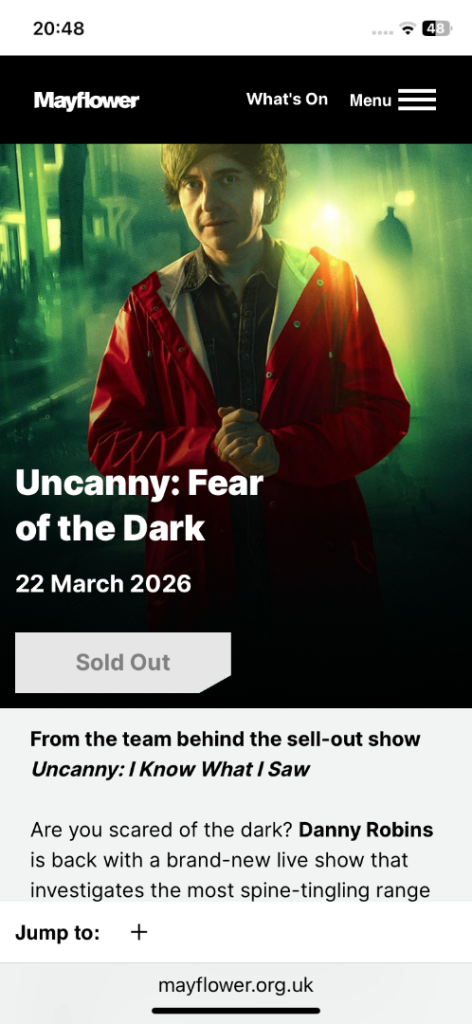 Danny Robins Mayflower Southampton 22 March