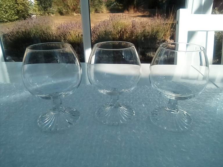 Brand new trio of John Lewis small brandy glasses - £3