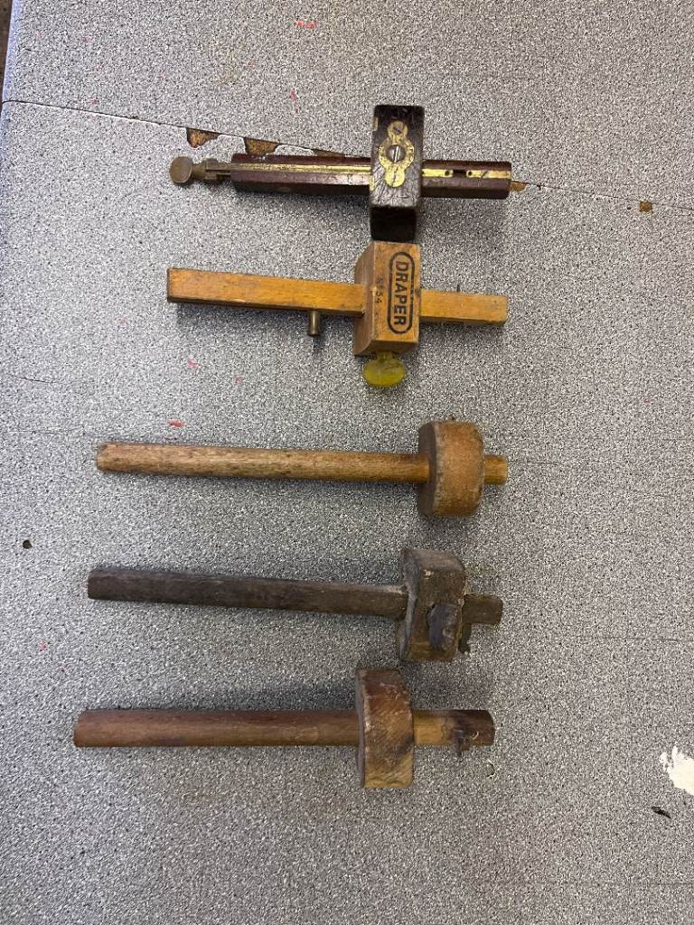 Vintage Draper and other Wood Marking Gauges - Set of 5