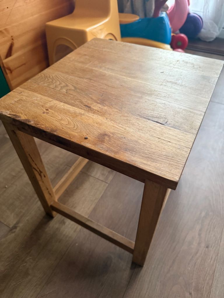 Small Wooden Side Table / Stool – Good Condition