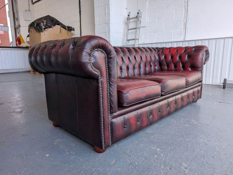 Leather chesterfield 3 seater sofa delivery 