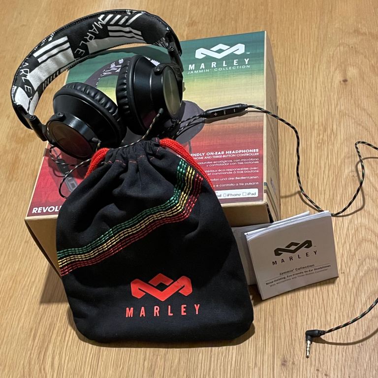 House Of Marley On-Ear Headphones - Noise-Isolating (Revolution | Jammin’ Collection) Black