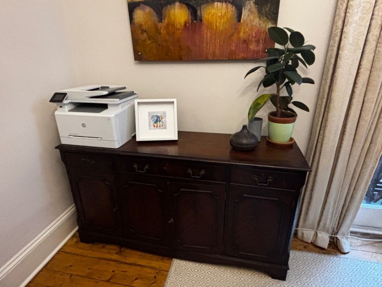Large Mahogany Style Sideboard / Cabinet – 3 Drawers & Cupboards