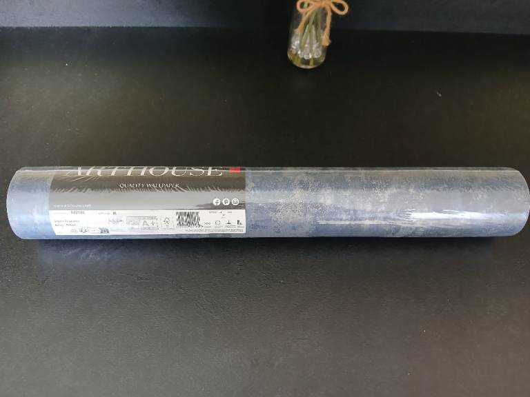 image for BRAND NEW Wallpaper by Arthouse - Navy/Silver Stone Texture