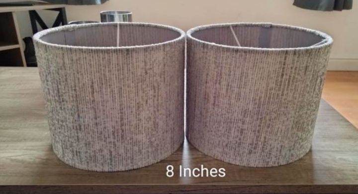 2 x 8 inch grey, new lamp shades 