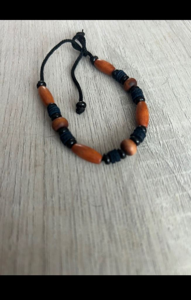 Handmade Wooden Bead Bracelet – Adjustable Cord | in Poole, Dorset ...
